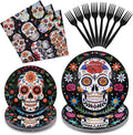 96 Pieces Day of the Dead Tableware Set by GistomeHome