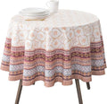 Maison d' Hermine Table Cloth Round Table 100% Cotton 69 Inches Fall Tablecloth Reusable Everyday Use for Thanksgiving Christmas Decorations Dining Farmhouse Party (Fair Isle)