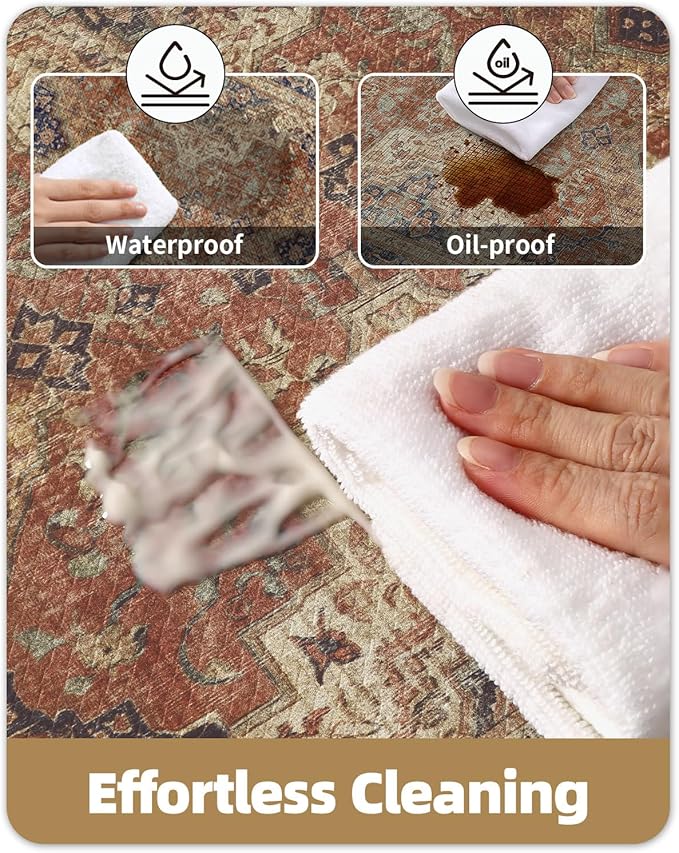 Color&Geometry Anti Fatigue Kitchen Mats for Floor 24x59, Vintage Decor, Easy Clean, Waterproof & Oil Proof, 0.4" Thick Cushioned, Non-Slip Kitchen Runner Rug for Sink, Laundry, Office, Warm Coral