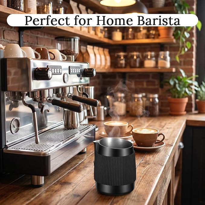2 Pack Handleless Milk Pitcher, 15.2oz/450ml Espresso Steaming Pitcher - Image 7