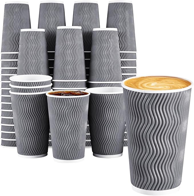 Lamosi 500 Count 16 oz Insulated Coffee Cups, Disposable Paper Cup No Lids | by BuyNow