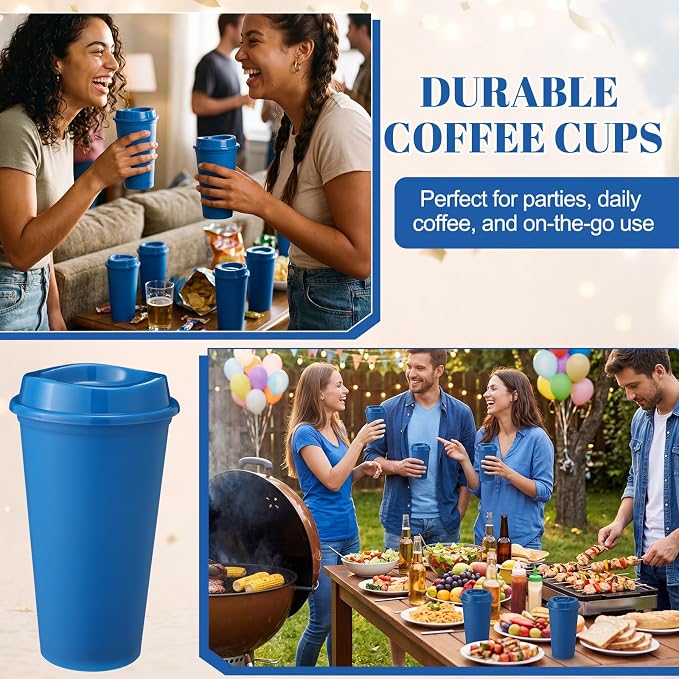 Honeydak 30 Pack 16 oz Reusable Coffee Cups - Image 5
