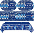 41Pcs Blue Silver Thank You Decorations Thank You by Mainivo