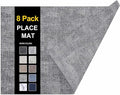 homing Faux Leather Heat Resistant Placemats 8 Packs, Waterproof Wipeable Dining PU Place Mats for Indoor & Outdoor, Easy to Clean, Smokey Grey