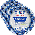 Dixie Ultra Extra Large Paper Bowls, 34 oz, Compostable, Microwave Safe by Dixie%C2%AE