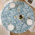 Walrus Round Vinyl Fitted Tablecloth with Flannel Backing Elastic Edge Design Table Cover Waterproof Oil-Proof PVC Table Cloth Stain-Resistant Best for 57"-66" Round