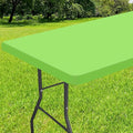 Smiry Rectangle Tablecloth, Elastic Fitted Flannel Backed Vinyl Tablecloths for 4ft Folding Tables, Waterproof Wipeable Table Covers for Indoor, Outdoor, Picnic and Camping (Lime Green, 30"x48")