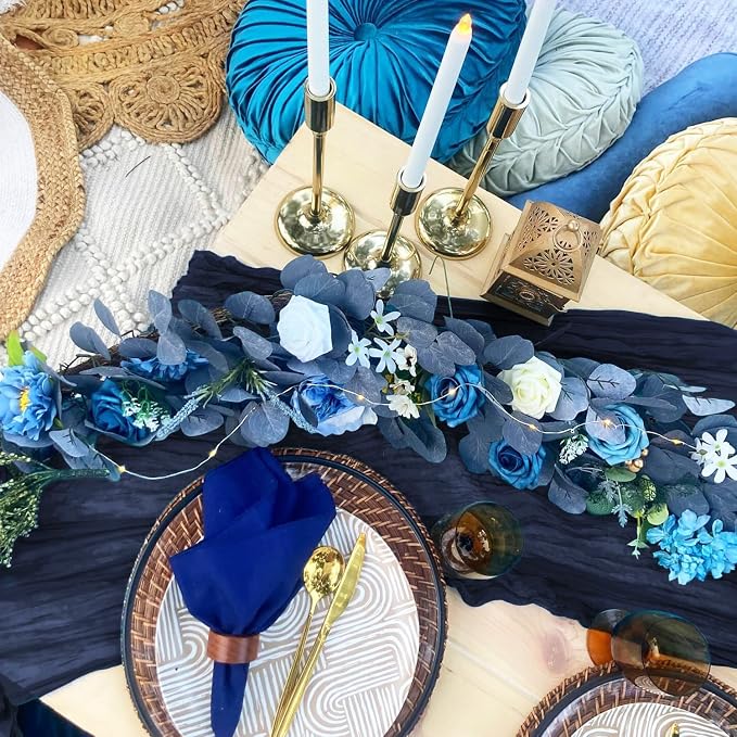 6 Pack Navy Blue Cheesecloth Table Runner Summer 10FT Sheer Navy Cheese Cloth - Image 7