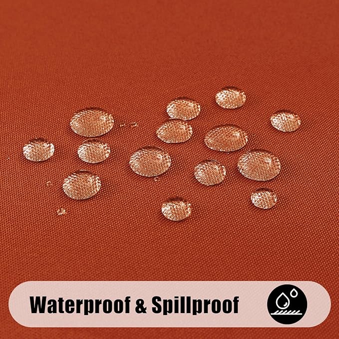 Smiry Rectangle Table Cloth, Waterproof Anti-Scratch Polyester Tablecloth, Decorative Washable Fabric Table Cover for Dining, Buffet, Parties and Outdoor, 60x102, Rust