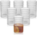 Vintage Dot Drinking Glasses Set of 6, 13 oz Clear Highball Glass Cups | by Unknown