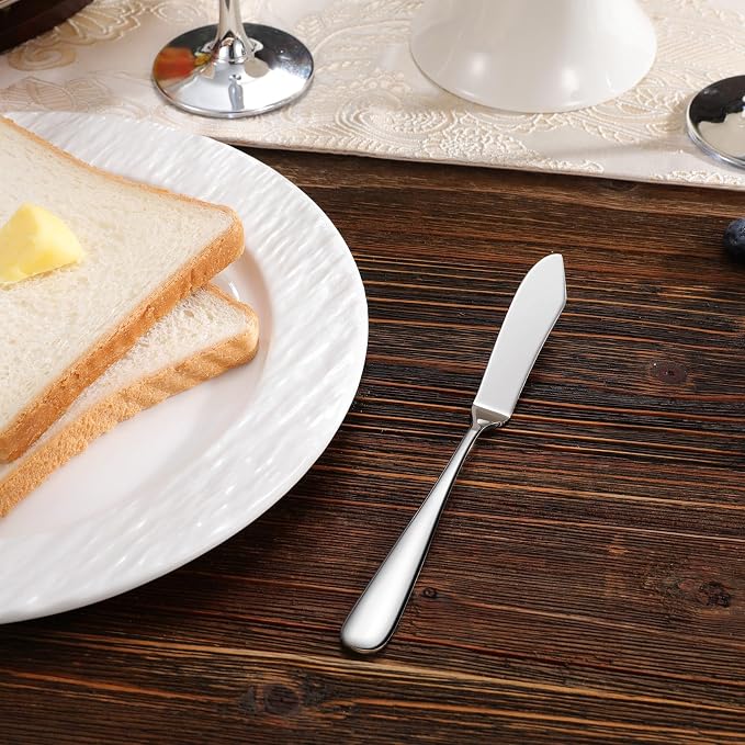 Premium Louise 4-Piece 7-Inch Butter Knife Set | 18/10 Stainless Steel Butter - Image 4