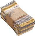 ACCENTHOME 100% Cotton Salsa Stripe Napkin Set of 6 18x18 inch Beige/Mustard Multicolour Dinner Napkins - Washable Soft Premium Hotel Quality Reusable Perfect Table Linen for Family Dinners Wedding