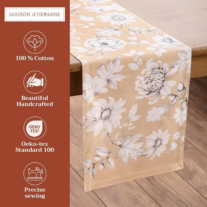 Maison d' Hermine Table Runner 100% Cotton 14.50" x 72" | Table Runners 72 - Image 2