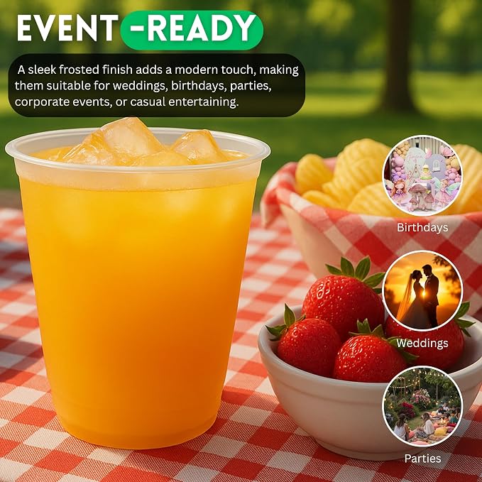Concession Essentials – 12oz Frost Flex Plastic Cups – Shatterproof Reusable - Image 6