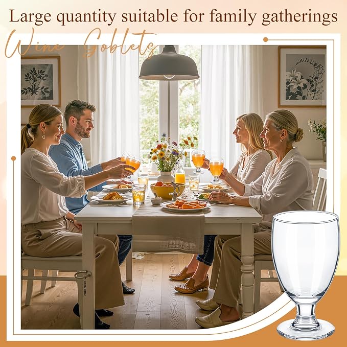 Patelai Set of 18 Water Goblet, 10.5 oz Clear Drinking Glasses Bulk Dishwasher - Image 7