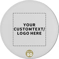 50 Round Foam Bud Coasters Pack, 4 inch - Customizable Text, Logo - PU Foam, Party Favor - White