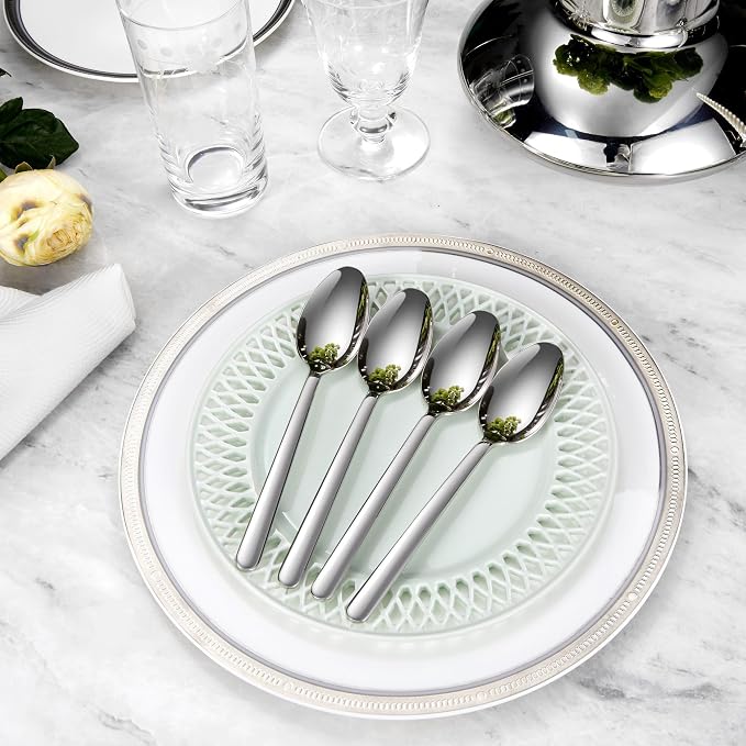 Premium Aline 8-Piece 7.4-Inch Dinner Spoon Set | 18/10 Stainless Steel Dinner - Image 2