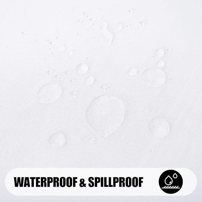 Smiry 4 Pack Rectangle Table Cloth, Waterproof Anti-Scratch Polyester Tablecloth, Decorative Washable Fabric Table Cover for Dining, Buffet, Parties and Outdoor, 60x102, White
