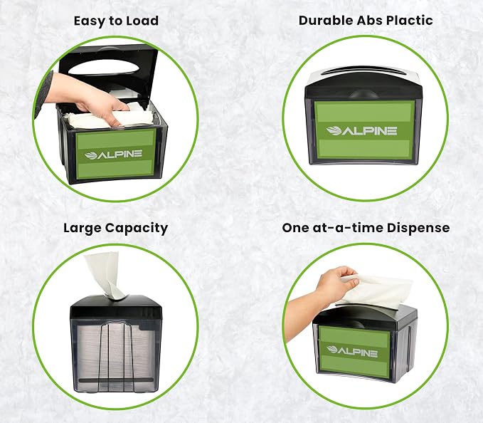 Alpine 6 Pack Tabletop Commercial Napkin Dispenser Restaurant Napkin Holder - Image 2