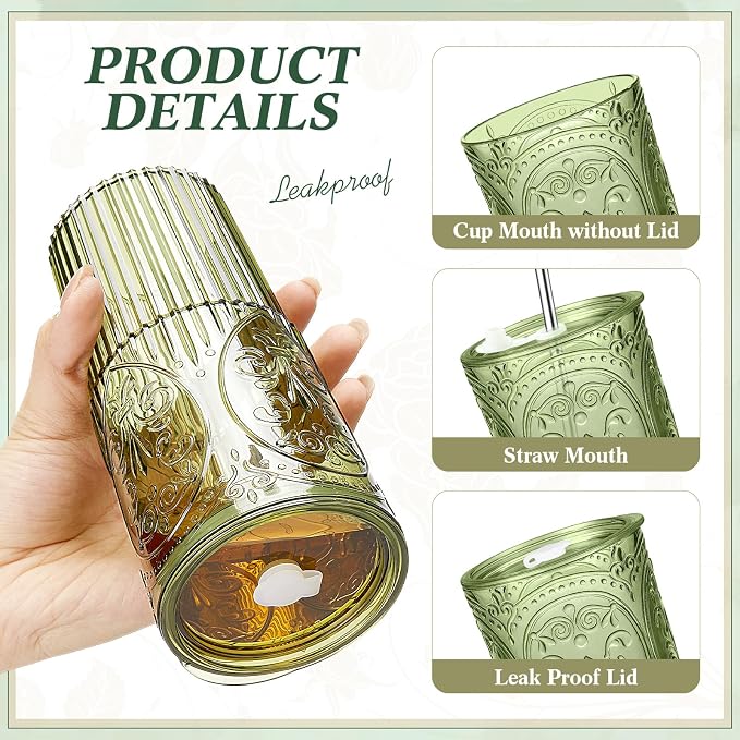 16 Set 20oz Vintage Plastic Tumbler - Image 3
