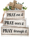 Moucuny 4 Pcs Christian Table Decor Wooden Cross Wooden Bible Verse Sign by Moucuny