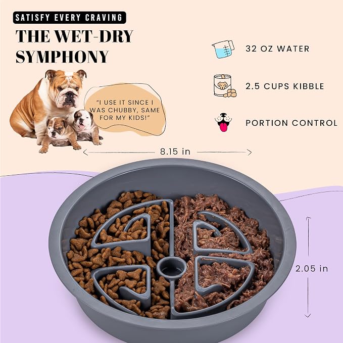 AVERYDAY Slow Feeder Dog Bowls for Large Breeds Fits Raised Feeding Station - Image 3