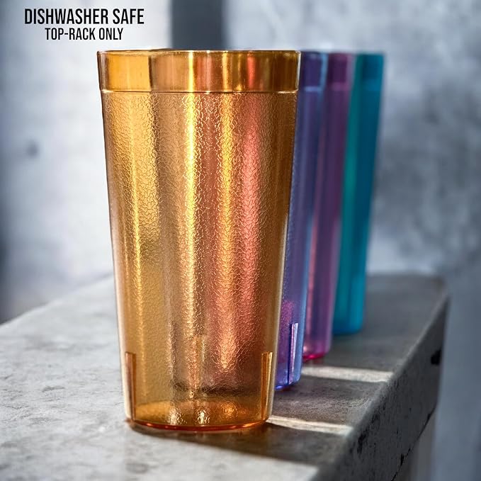 Oojami Set of 24 Plastic Tumblers, 20-Ounce Reusable Cups, BPA-Free & - Image 6