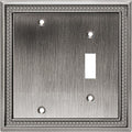 Henne Bery Sunken Pearls Heavy Duty Decorative Wall Plate Switch Plate Outlet Cover (Blank/Toggle, Heirloom Silver)