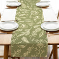 Green Botanical Leaves Dining Table Runner, Vintage Fern Plant | Greenery by Croar
