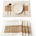 Boho Placemats Set of 4, Macrame Table Mats Farmhouse Dining Decor | 12x20" by FEXIA