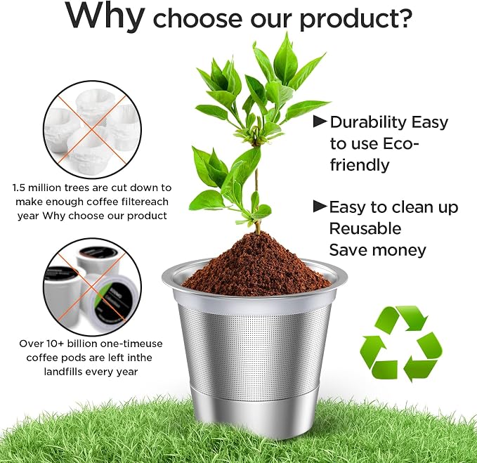 Reusable k Cup Coffee Filters, Universal stainless steel Refillable k Cups - Image 5