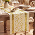 Artoid Mode Yellow Stripe Diamond Woven Table Runner 12x72 Inch | Holiday by ArtoidMode