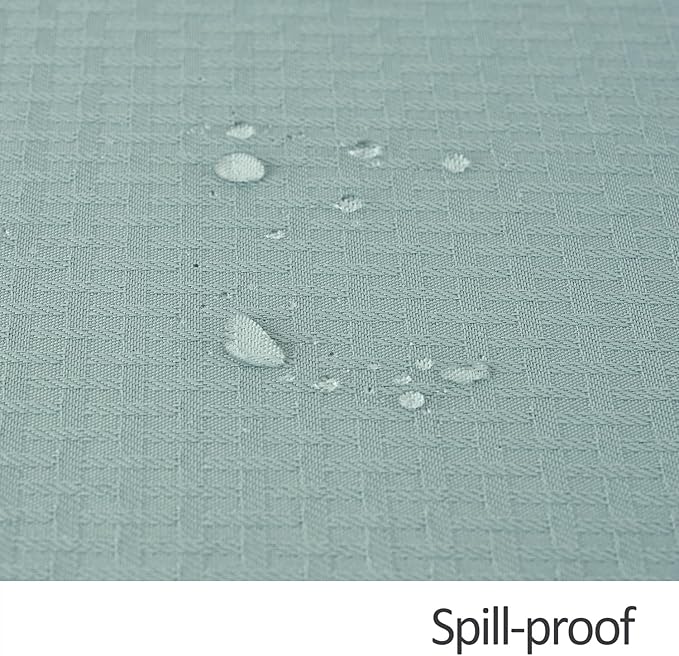maxmill Square Tablecloth Weaved Texture Stain Resistant Waterproof Wrinkle Free Washable Soft Table Cloth, Decorative Fabric Table Cover for Dining Room Dinner Parties, 52 x 52 Inch, Dusty Blue