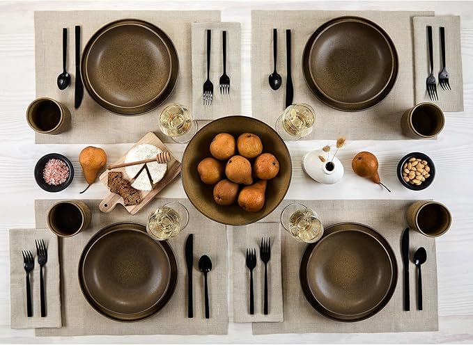 Solino Home Natural Linen Napkins Set of 6-100% Pure Linen Cloth Washable Dinner Napkins 20 x 20 Inch for Spring, Easter - Fete