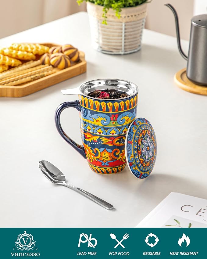 vancasso 18 Oz Tea Infuser Mug - Image 4