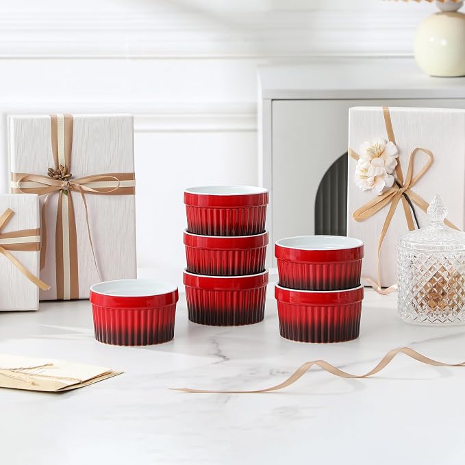 MALACASA Ramekins 6 oz Oven Safe, Small Ceramic Souffle Dishes - Image 9