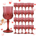 24Pack Plastic Wine Glasses, 7oz Vintage Goblets by LEYIQU