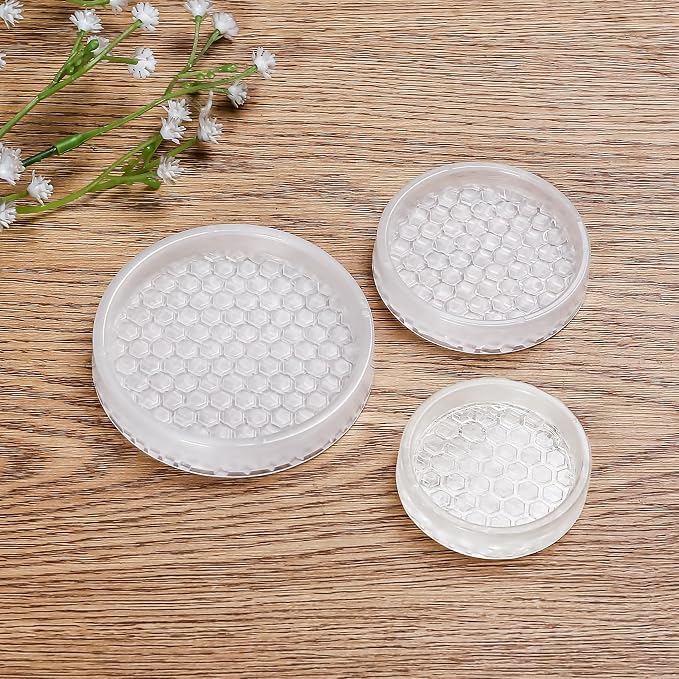 2" Clear Rubber Caster Cups-12PCS Furniture Coasters - Image 2