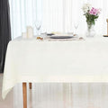 D'Moksha Homes Ivory Linen Tablecloth 60 x 120 Inch - 100% Pure Linen Hemstitch Tablecloth for Rectangle Tables - Classic Hemstitch, Machine Washable Table Cloth for Valentines, Spring, Easter