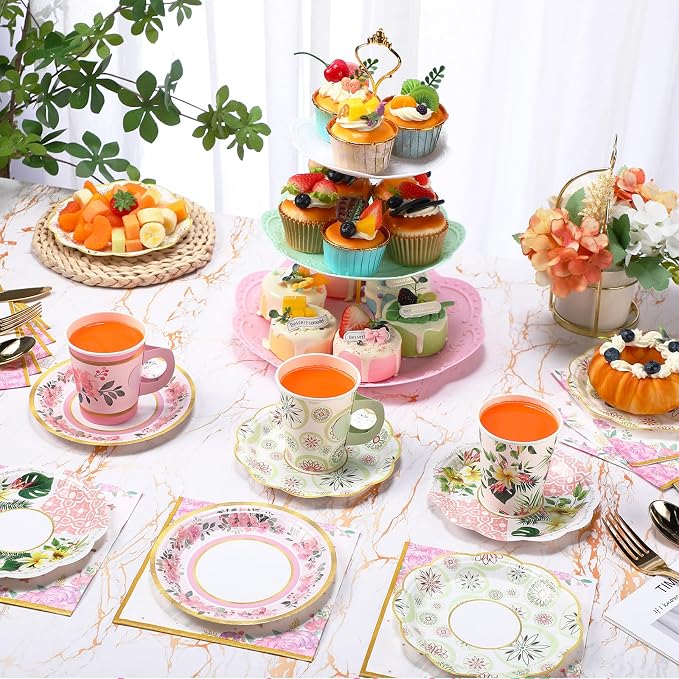 Layhit 83 Pcs Disposable Tea Party Set - Image 4