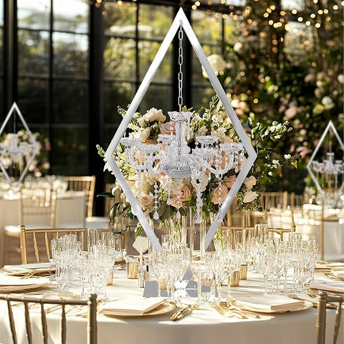 4PCS Elegant Metal Diamond Candle Holder - European Wedding Table Decor, Romantic Candle Stand for Western Dining, Perfect Wedding Prop & Home Decoration