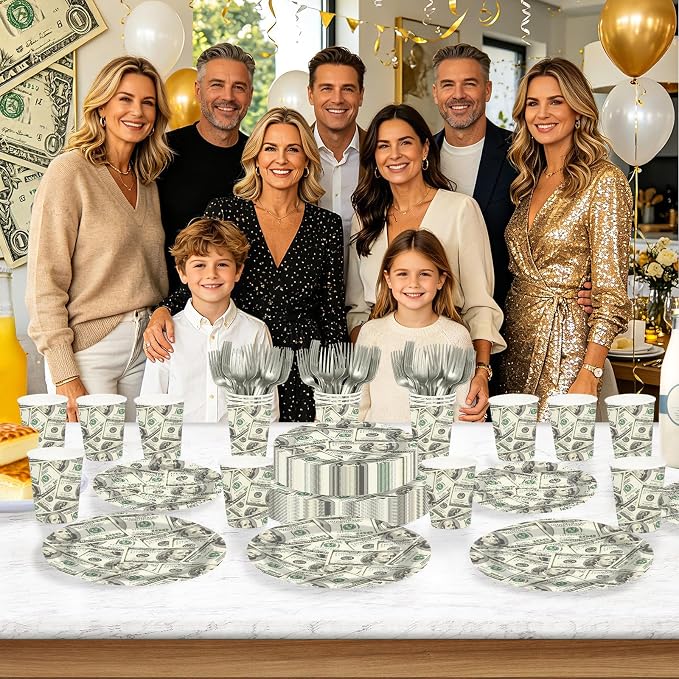 250Pcs Money Party Decoration for Birthday Bachelor Serves 50 | Fun Hundred - Image 5
