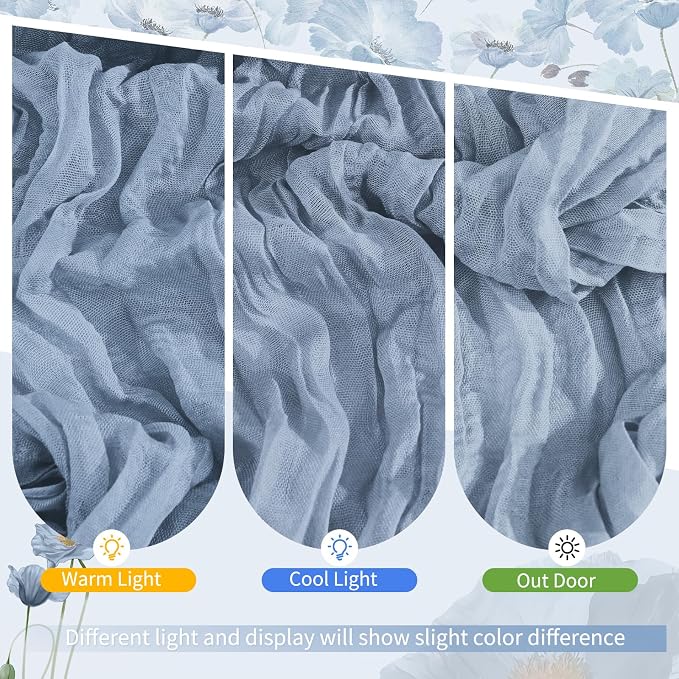 Showgeous 30 Pack Dusty Blue Cheesecloth Table Runner, 17 x 108 Inches | Boho - Image 7