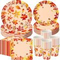 Funnymoom 250 Pcs Fall Thanksgiving Party Decorations Serves 50 | Plates by Funnymoom