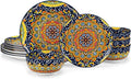 vancasso 12 Pieces Dinnerware Sets, Dark Green Plates and Bowls Set, Porcelain by vancasso