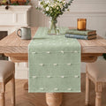 Artoid Mode Sage Green Farbic Rustic Cotton Woven Table Runner, Farmhouse by ArtoidMode