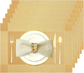 Gold Vinyl Placemats Set of 6, Heat Resistant Table Placemats | 18x12 inch by Uolr