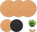 3 Pieces Cork Plant Coasters, 8 Inch Cork Plant Mats, Plant Coasters for House Plants Indoors (Nude & Black)