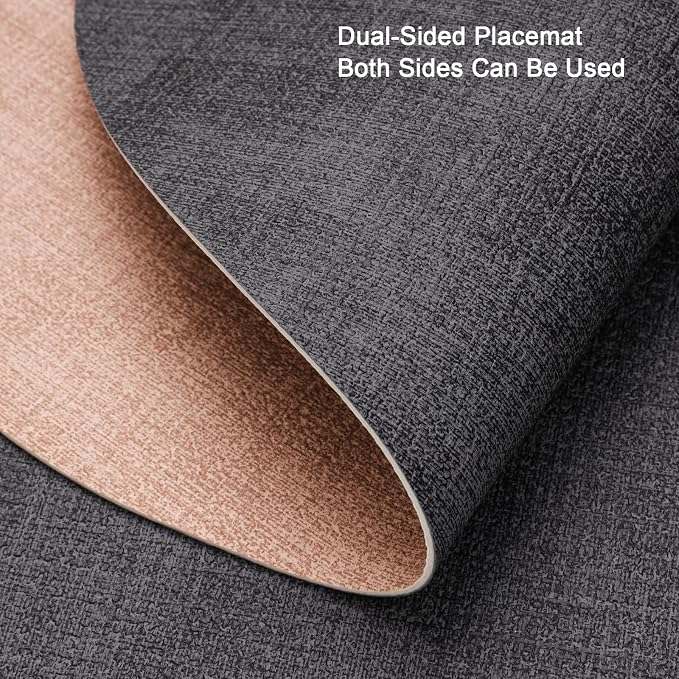 Faux Leather Placemats Set of 4, Dual Sided - Image 2