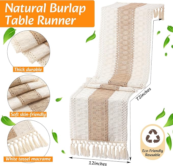 6 Sets Boho Decoration Placemats Round Woven Placemats, Cloth Napkins, Wood - Image 4